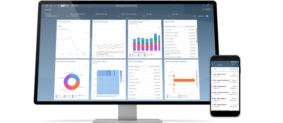 SAP Business One dashboards on desktop and mobile